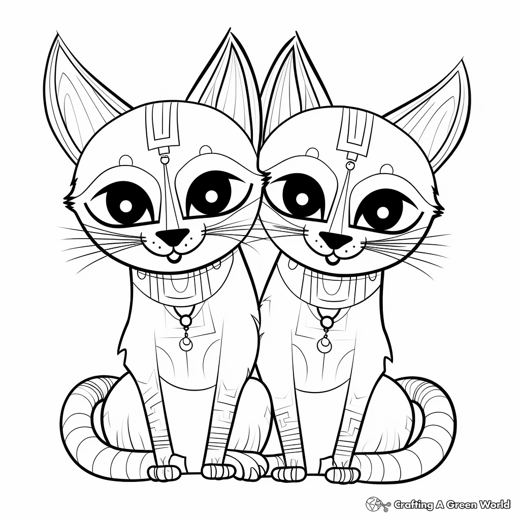 Siamese Twins Coloring Pages for Cat Lovers 4