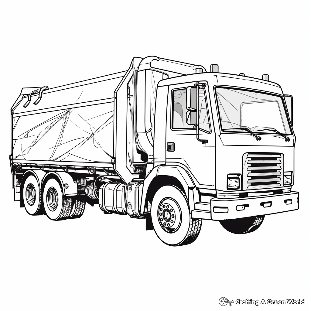 Side Loader Garbage Truck Coloring Pages 2
