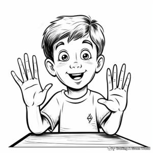 Sign Language Hand Gestures Coloring Pages 4
