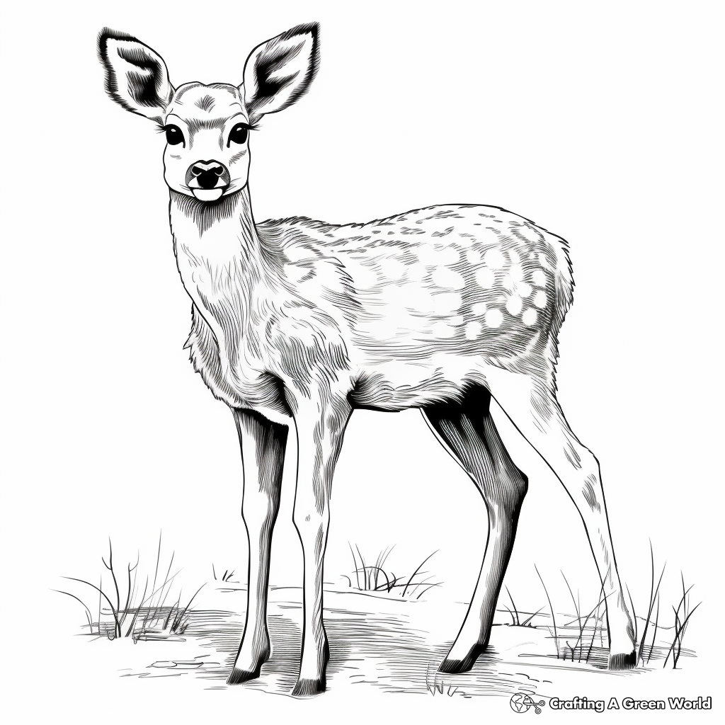 Sika Deer: The Spotted Beauty Coloring Pages 1