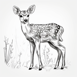 Sika Deer: The Spotted Beauty Coloring Pages 2