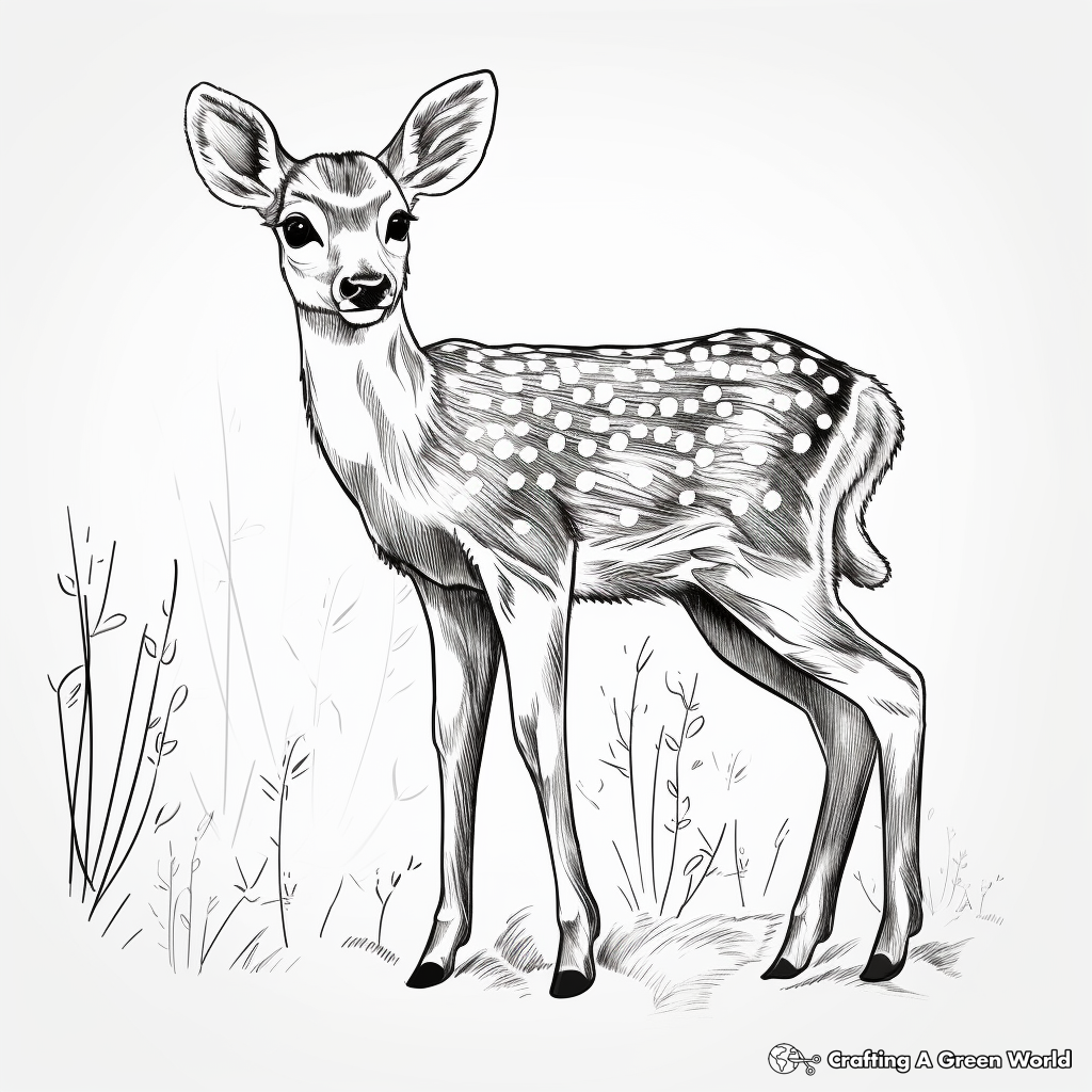 Sika Deer: The Spotted Beauty Coloring Pages 2