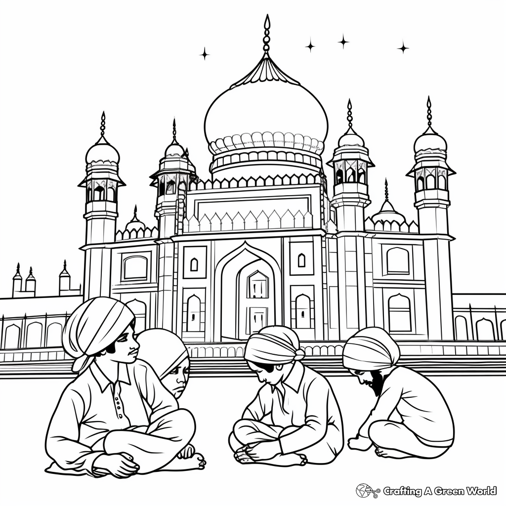 Sikhism: The Golden Temple Coloring Pages 3