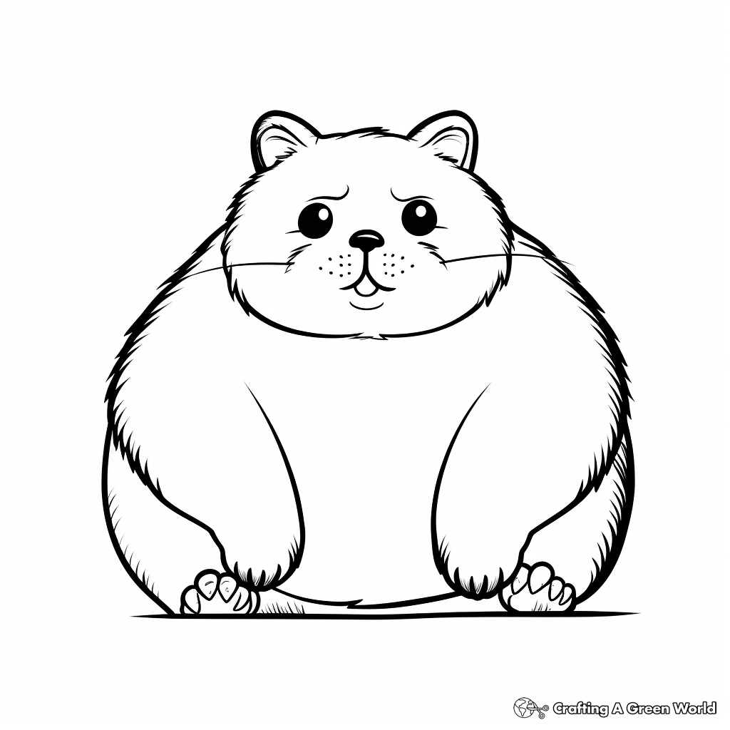 Silhouette Chinchilla Coloring Pages for Adults 1