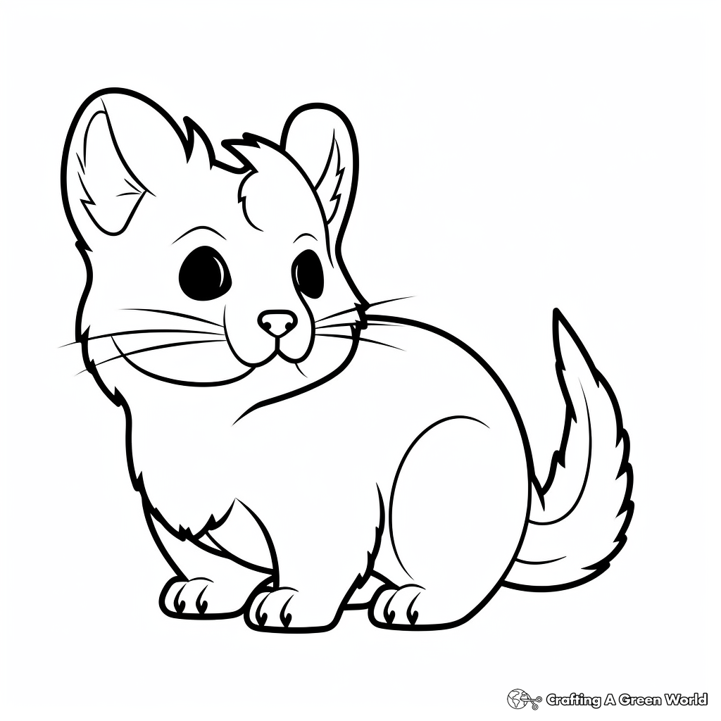 Silhouette Chinchilla Coloring Pages for Adults 3