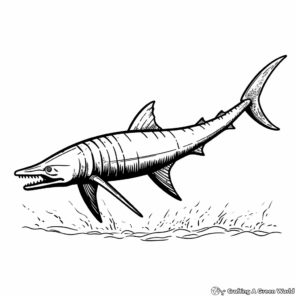 Silhouette Mosasaurus Coloring Pages for Shadows 2