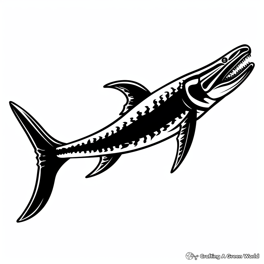 Silhouette Mosasaurus Coloring Pages for Shadows 4