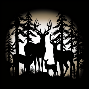 Silhouette of Browning Buck and Doe Coloring Pages 4
