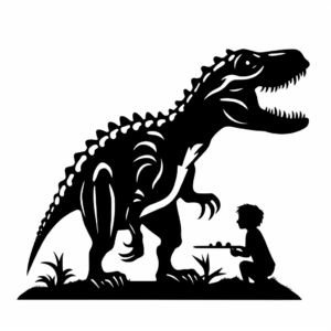 Silhouette of Megalosaurus Coloring Pages 1