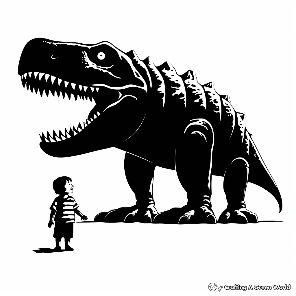 Silhouette of Megalosaurus Coloring Pages 2