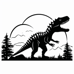Silhouette of Megalosaurus Coloring Pages 3