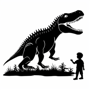 Silhouette of Megalosaurus Coloring Pages 4