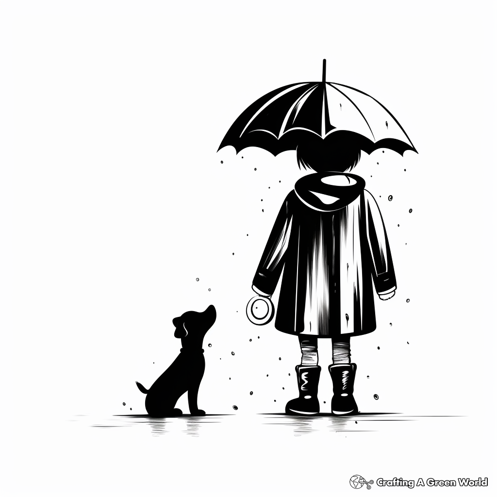 Silhouette Raincoat Coloring Pages 2
