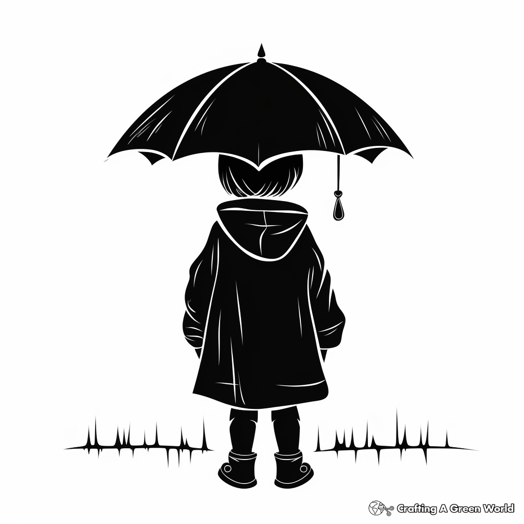 Silhouette Raincoat Coloring Pages 3