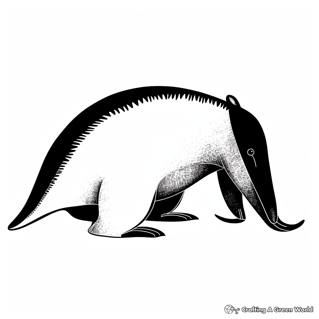 Silhouetted Anteater Coloring Pages 1