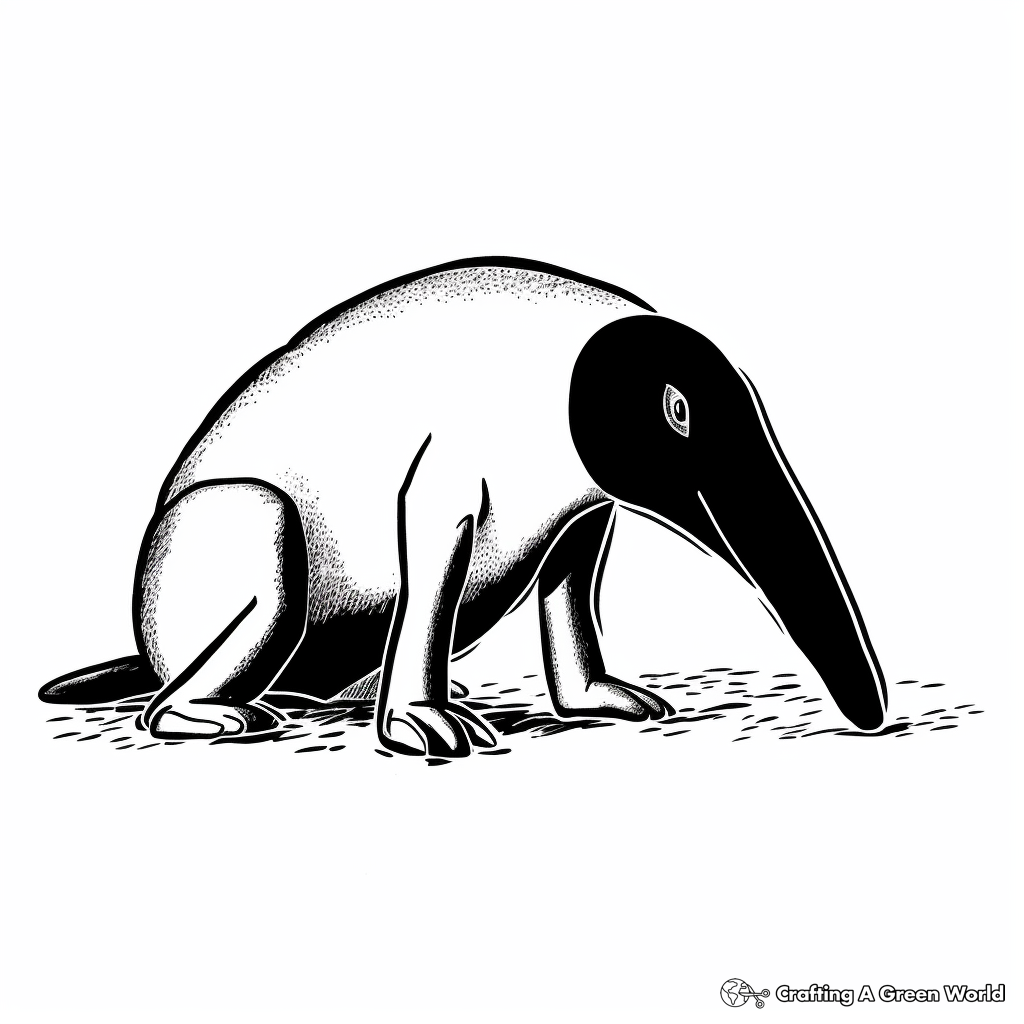 Silhouetted Anteater Coloring Pages 2