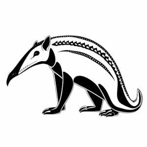 Silhouetted Anteater Coloring Pages 3