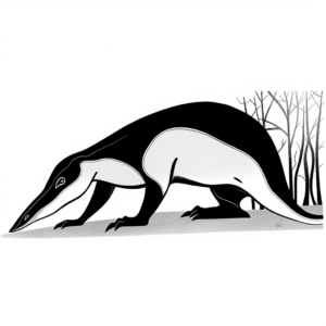 Silhouetted Anteater Coloring Pages 4