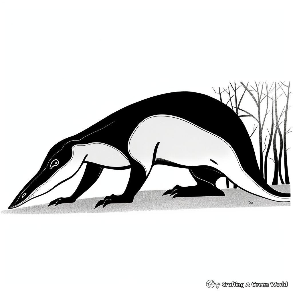 Silhouetted Anteater Coloring Pages 4