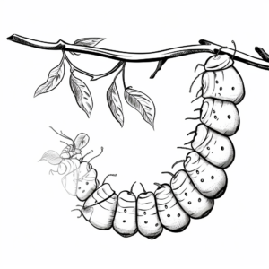 Silkworm Life Cycle Coloring Pages for Students 3