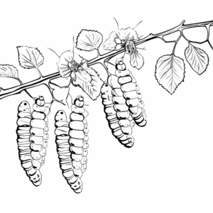Silkworm Life Cycle Coloring Pages for Students 4
