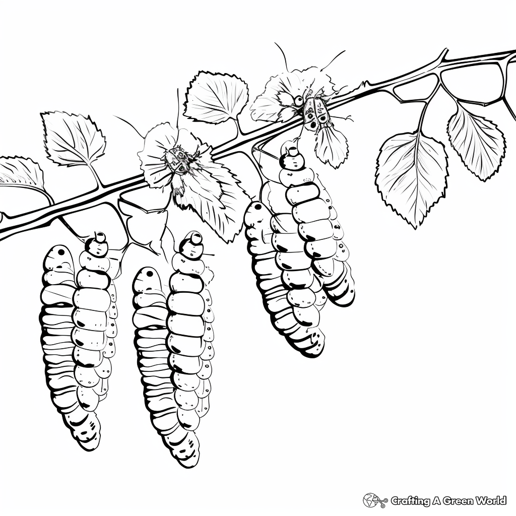 Silkworm Life Cycle Coloring Pages for Students 4
