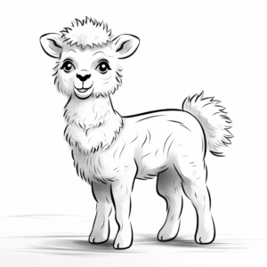 Simple Alpaca Coloring Pages for Kids 2