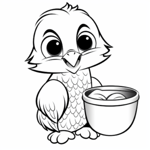 Simple and Cute Baby Falcon Coloring Pages 1
