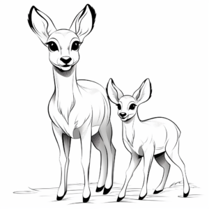 Simple and Cute Browning Doe Coloring Pages 1