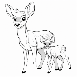 Simple and Cute Browning Doe Coloring Pages 2