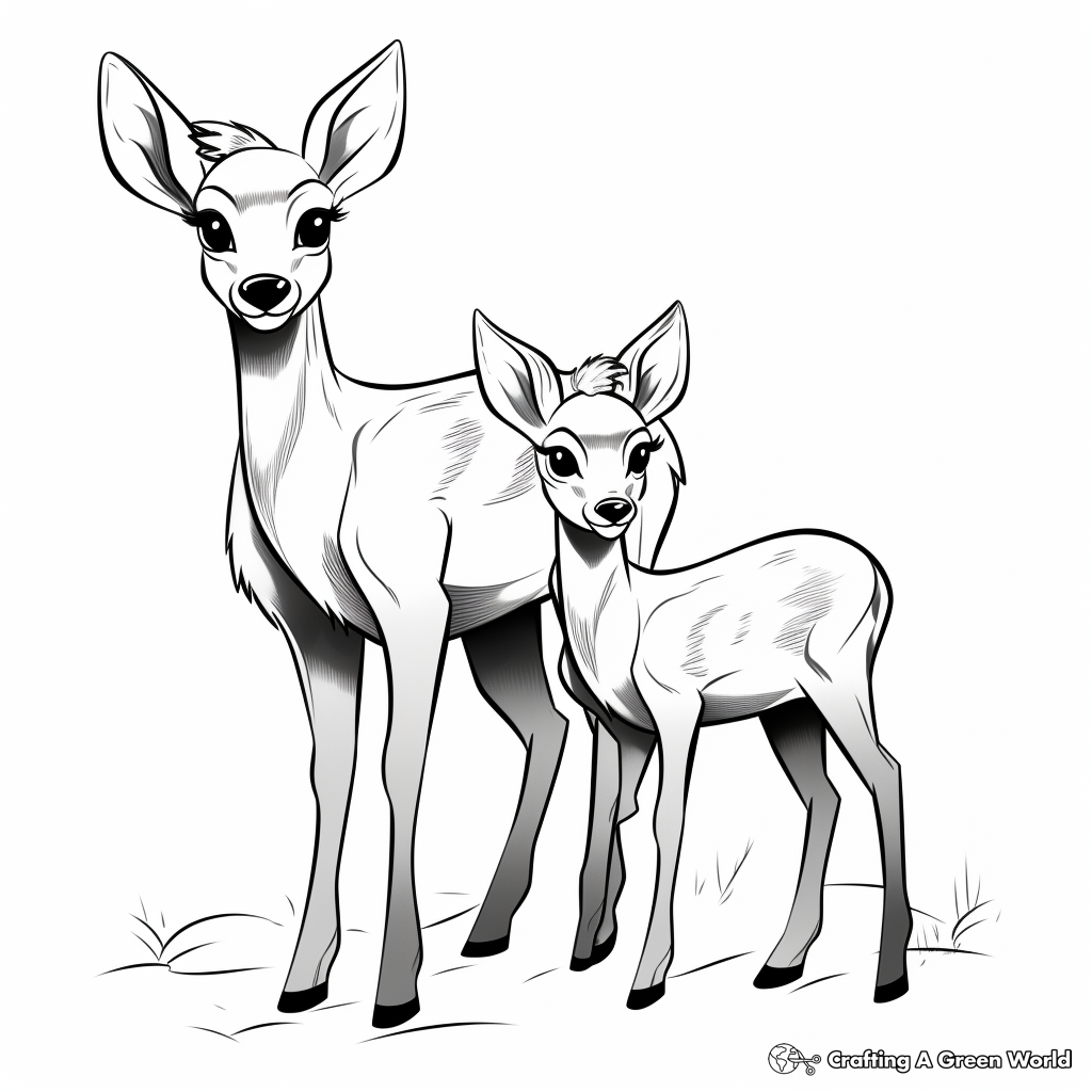 Simple and Cute Browning Doe Coloring Pages 3