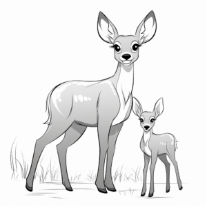 Simple and Cute Browning Doe Coloring Pages 4