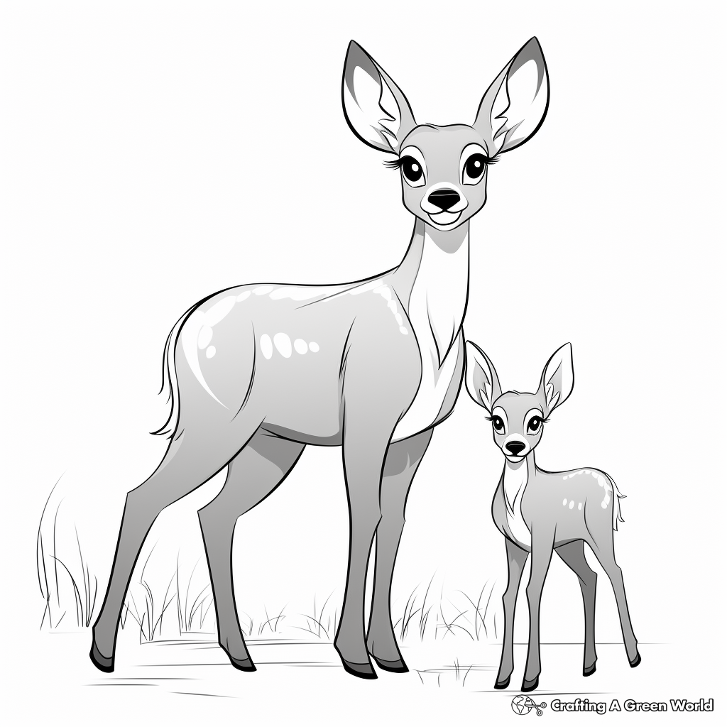 Simple and Cute Browning Doe Coloring Pages 4