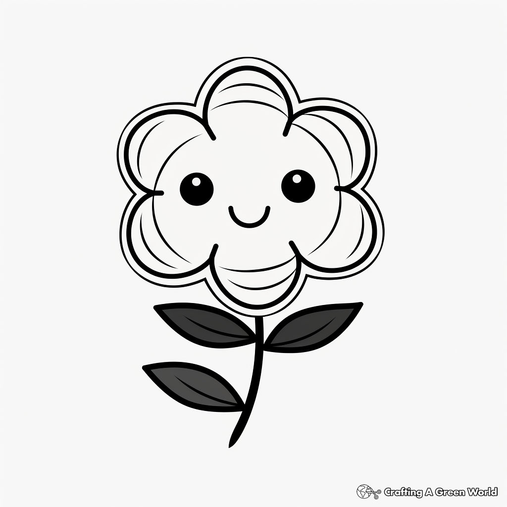 Simple and Cute Flower Coloring Pages 1