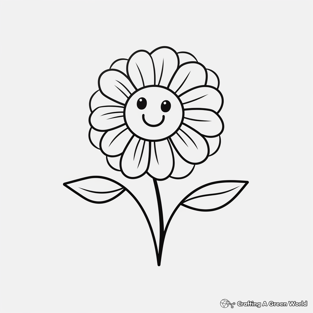 Simple and Cute Flower Coloring Pages 2