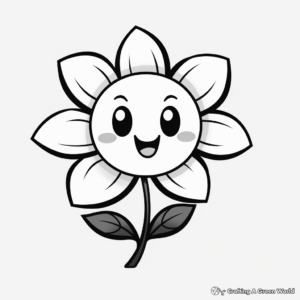 Simple and Cute Flower Coloring Pages 4