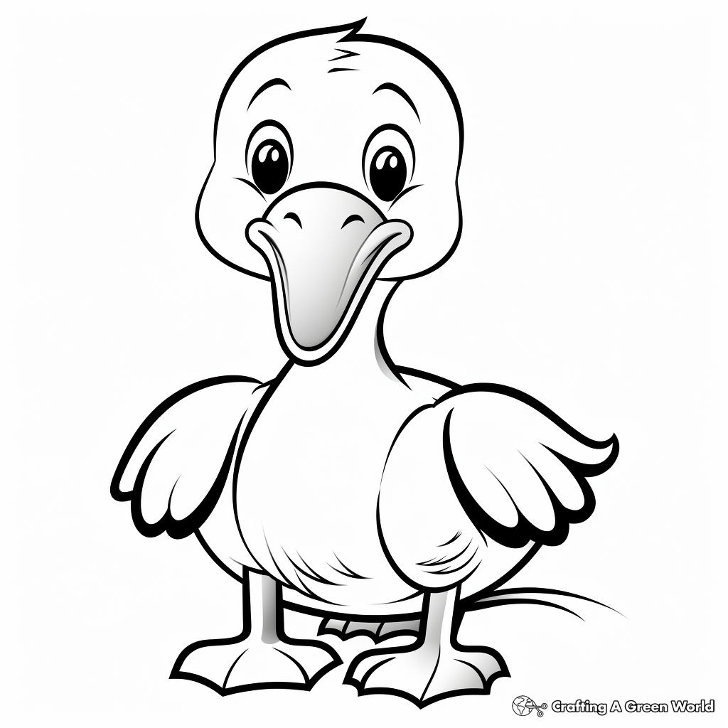 Simple and Cute Pelican Coloring Pages for Toddlers 2