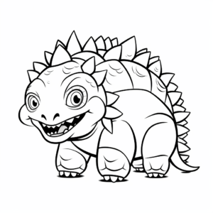 Simple Ankylosaurus Coloring Pages for Children 1