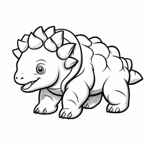 Simple Ankylosaurus Coloring Pages for Children 2