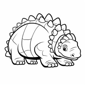 Simple Ankylosaurus Coloring Pages for Children 4