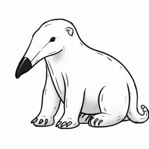 Simple Anteater Coloring Pages for Preschoolers 1