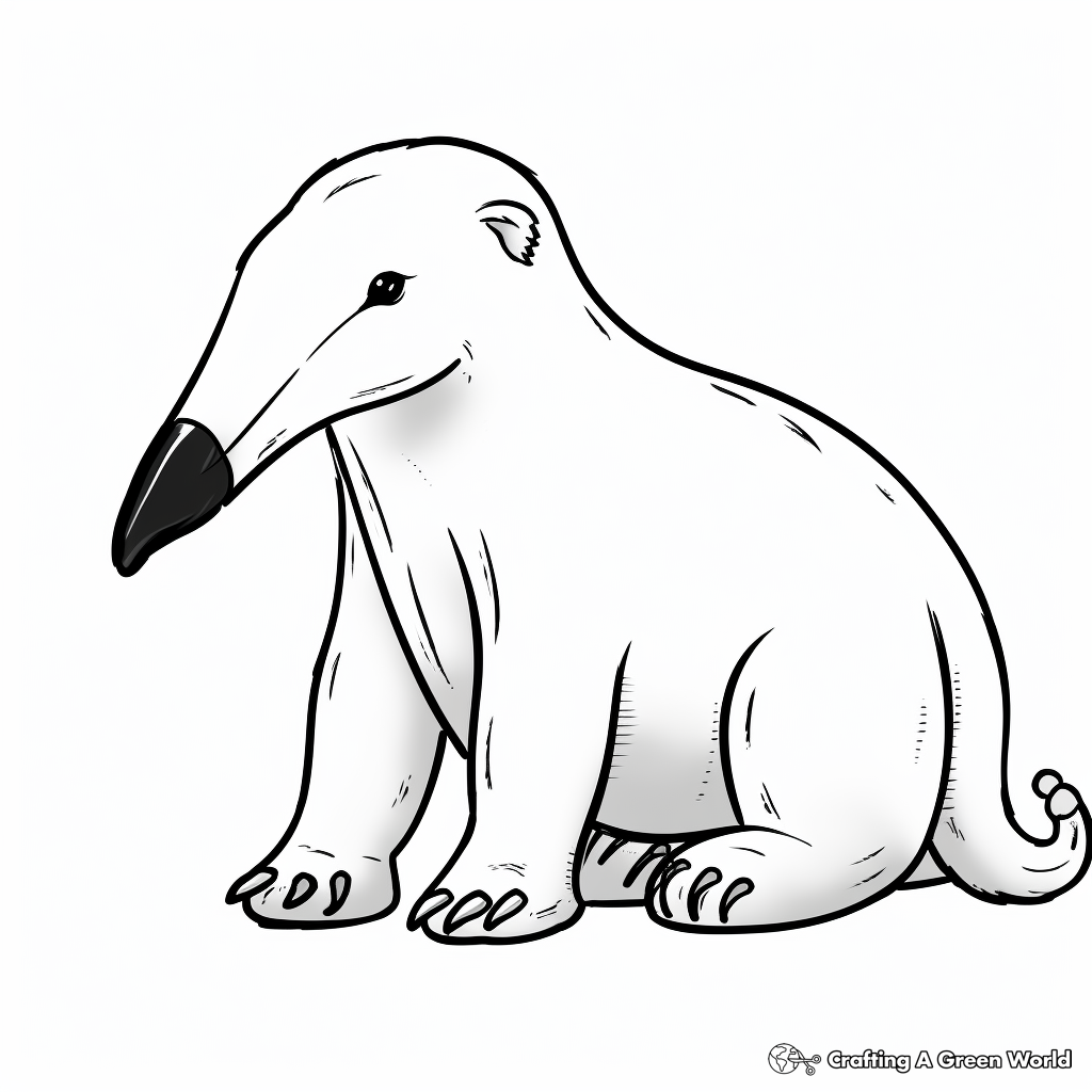 Simple Anteater Coloring Pages for Preschoolers 1