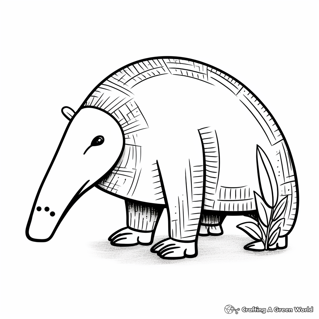 Simple Anteater Coloring Pages for Preschoolers 2