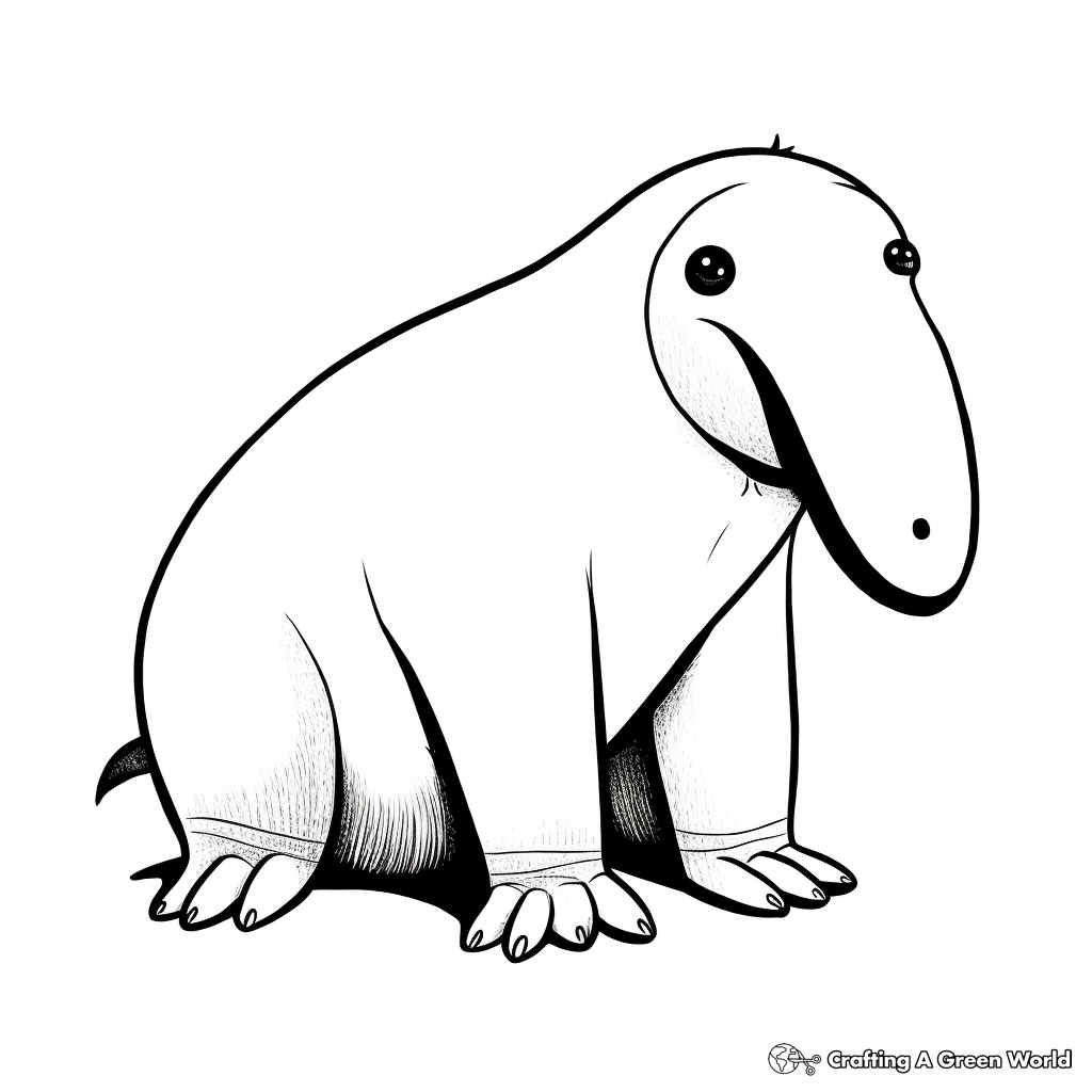 Simple Anteater Coloring Pages for Preschoolers 3