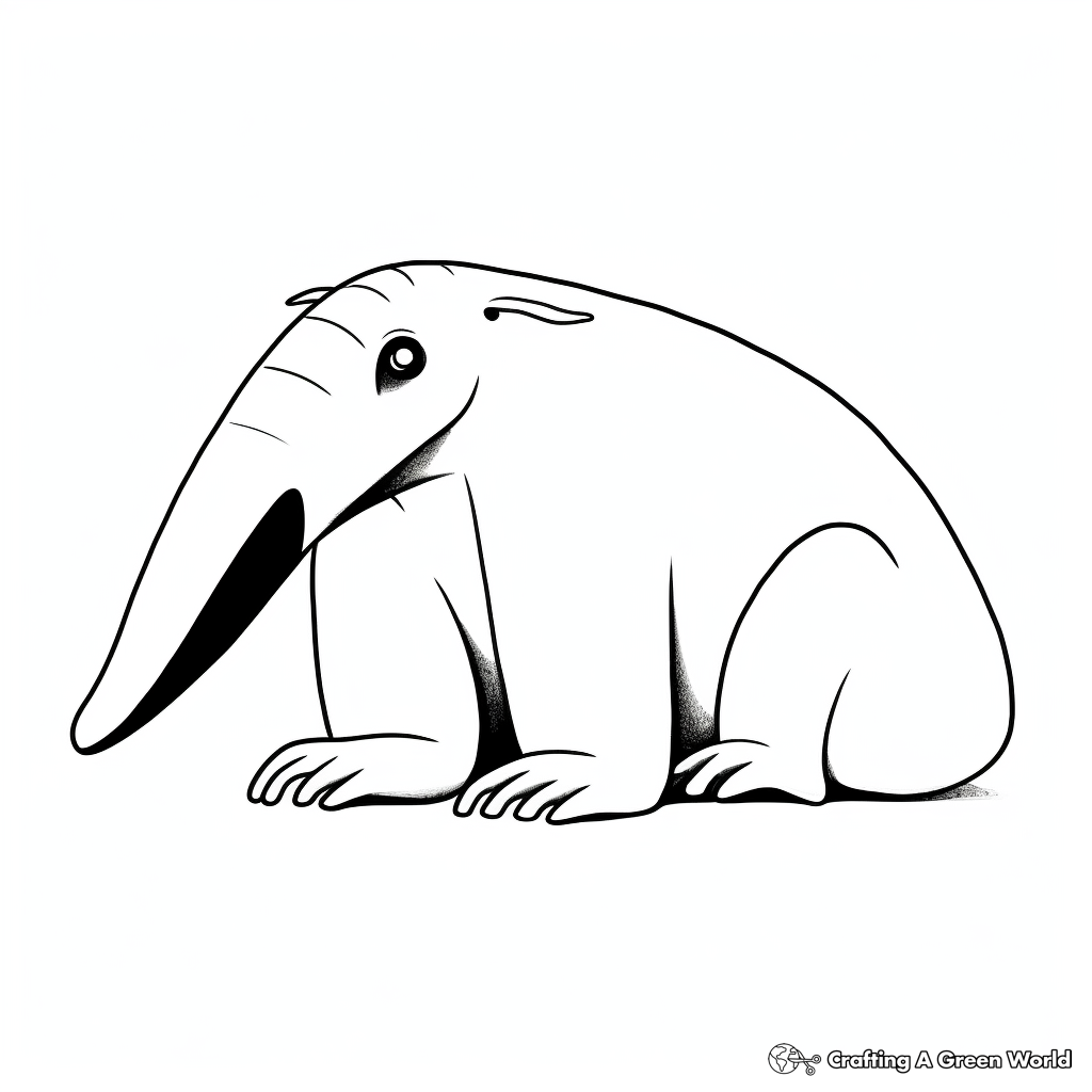 Simple Anteater Coloring Pages for Preschoolers 4