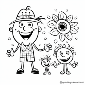 Simple April Fools Day Symbols Coloring Pages 1