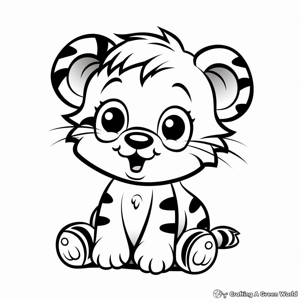 Simple Baby Tiger Coloring Pages for Toddlers 4