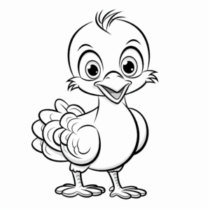 Simple Baby Turkey Coloring Pages for Young Children 1