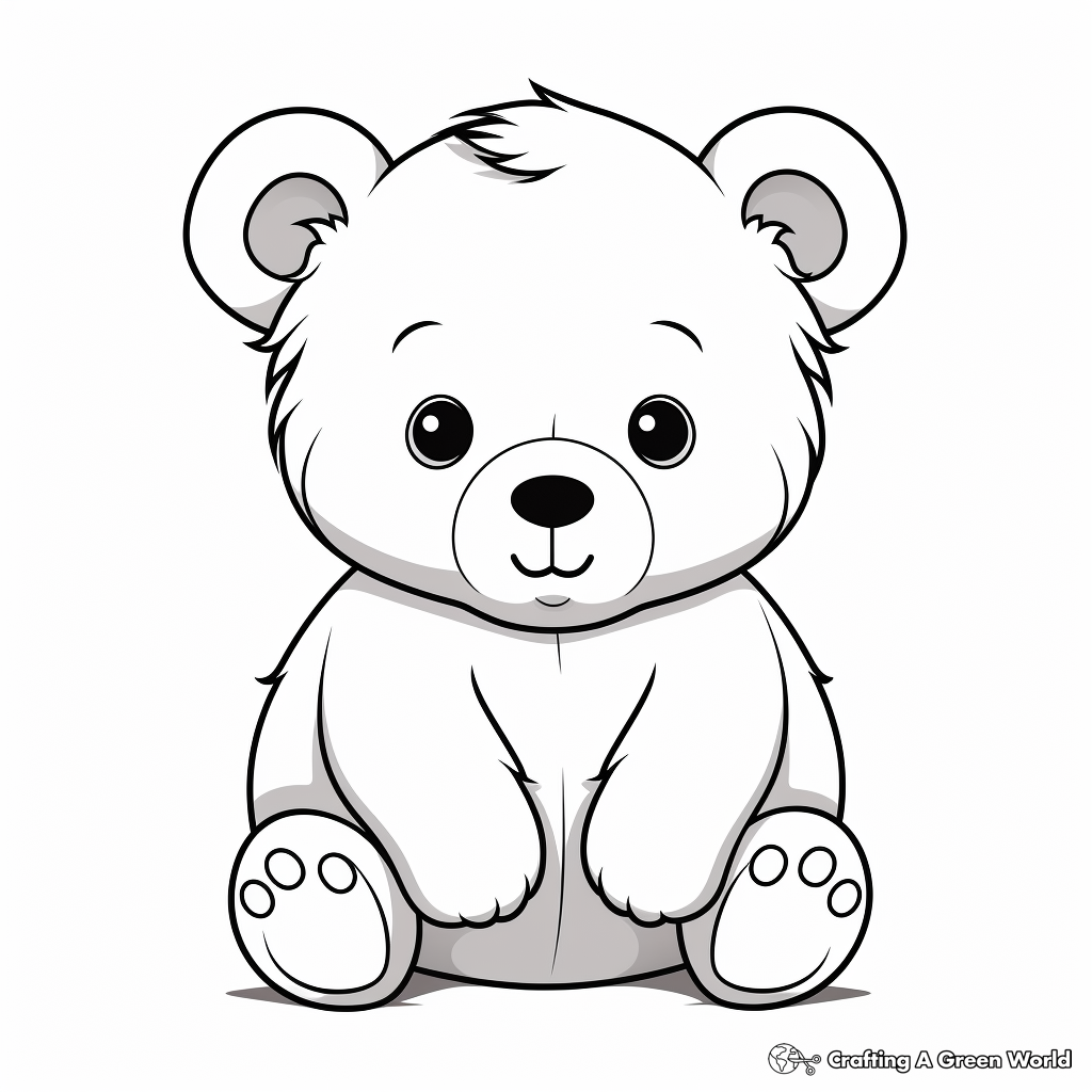 Simple Bear Cub Coloring Pages for Beginners 2