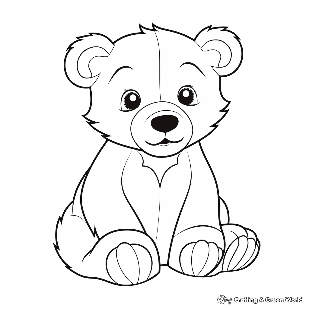 Simple Bear Cub Coloring Pages for Beginners 3